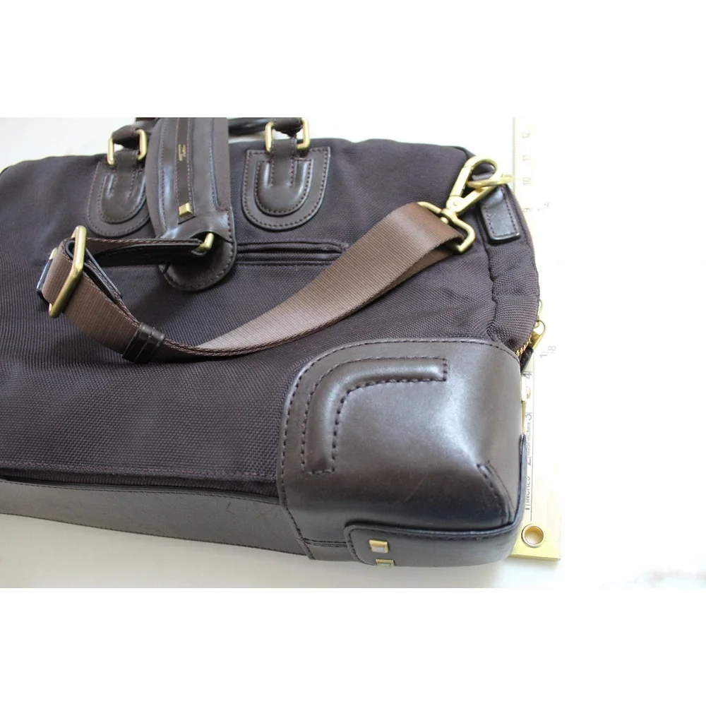 Tumi 73232 Georgetown Forest Briefcase Brown Ballistic Nylon Leather Trim